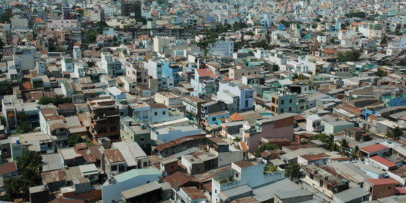 Ho Chi Minh Stadt, Vietnam Luftaufnahme eines Stadtteils in Ho Chi Minh Stadt