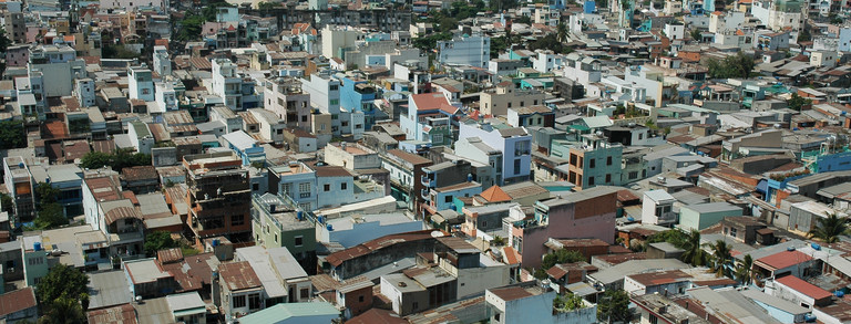 Ho Chi Minh City, Vietnam Aerial shot of a quarter in Ho Chi Minh City