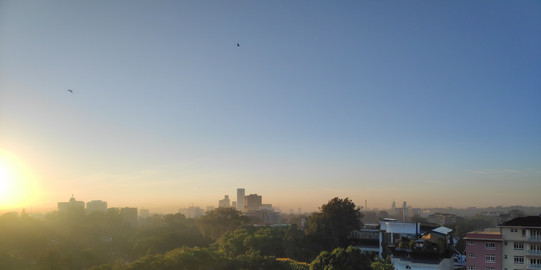 Wide view over the Westlands area in Nairobi