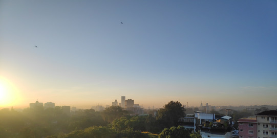 Wide view over the Westlands area in Nairobi