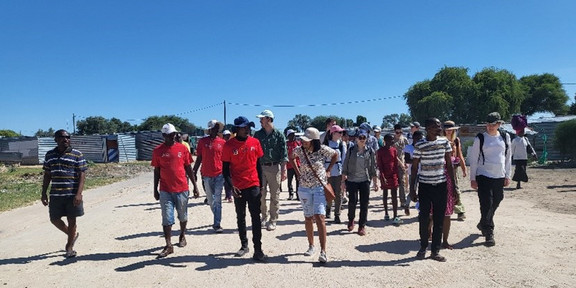 People on a street in Windhoek, Namibia (2023)