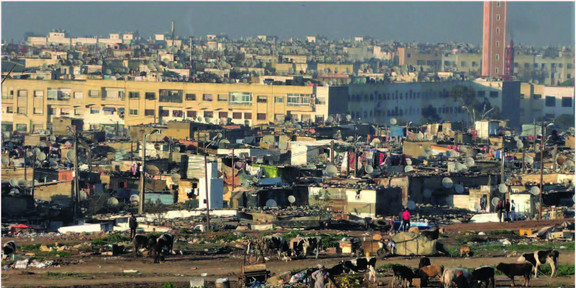 An outside perspective of Casablanca’s Er-Rhamna shantytown